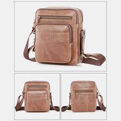 Vintage Oil-Tanned Leather Sling Bag for Men - Stylish Crossbody Shoulder Bag