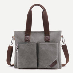 Unisex Canvas Shoulder Bag – Retro Casual Handbag & Work Tote