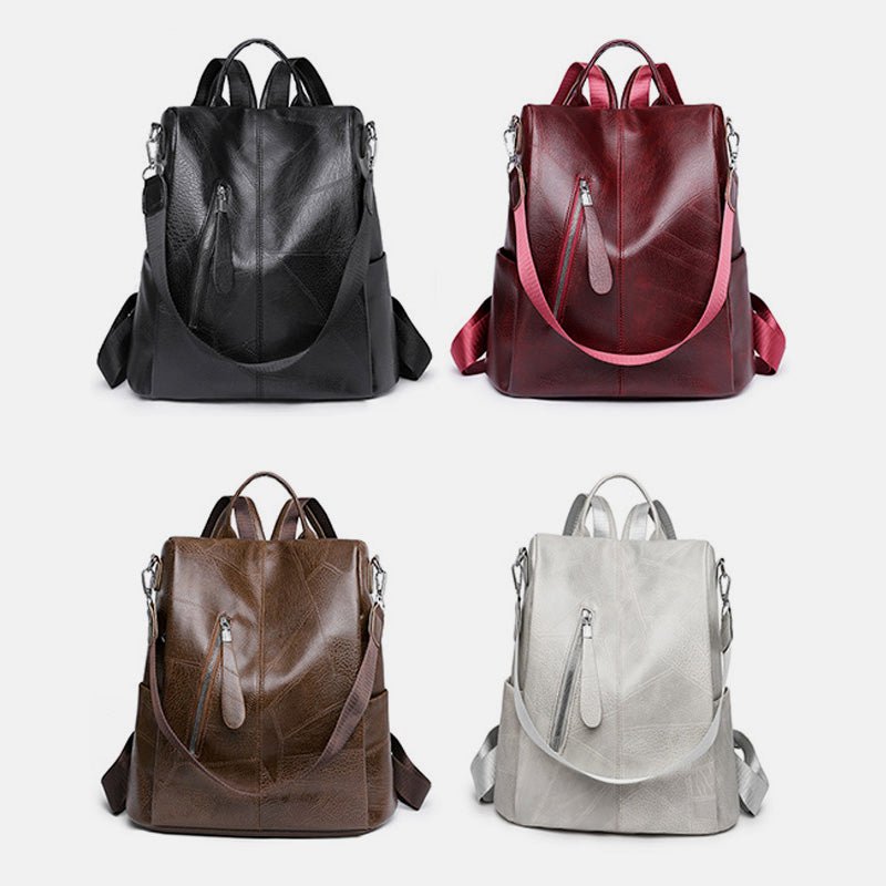 Women’s Leather Convertible Backpack Purse – Anti - Theft Travel Daypack & Shoulder Bag - VOTVO