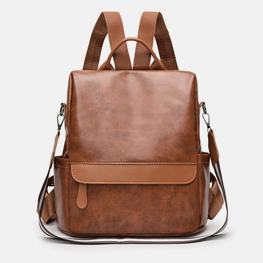 Women's Anti-theft Leather Backpack – Stylish & Secure Travel Handbag