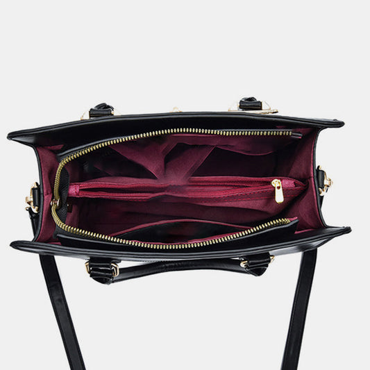 Vintage Damen-Schultertasche mit Henkel oben, Arbeitstasche, Schultertasche mit langem Riemen