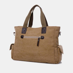 Lässige Canvas-Laptoptasche für Damen und Herren – Arbeitshandtasche mit verstellbarem Riemen
