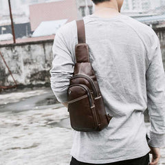 Large Capacity Genuine Leather Sling Bag for Men – Versatile Crossbody Chest Bag - VOTVO