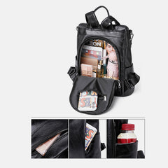 Women’s Leather Convertible Backpack Purse – Anti-Theft Travel Daypack & Shoulder Bag