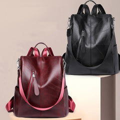 Women’s Leather Convertible Backpack Purse – Anti - Theft Travel Daypack & Shoulder Bag - VOTVO