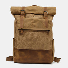 Rucksack aus Canvas-Leder – passend für 15,6-Zoll-Laptops | Perfekt für die Uni, Wochenendreisen und den täglichen Gebrauch