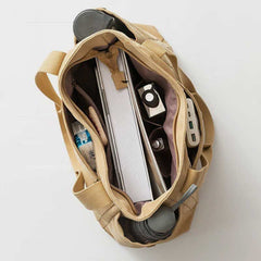 Large Capacity Canvas Shoulder Tote Bag – Multi-Pocket Handbag for Shopping, Travel & Everyday Use