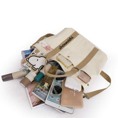 Reusable Canvas Tote Bag – Water-Resistant Crossbody Shoulder Bag