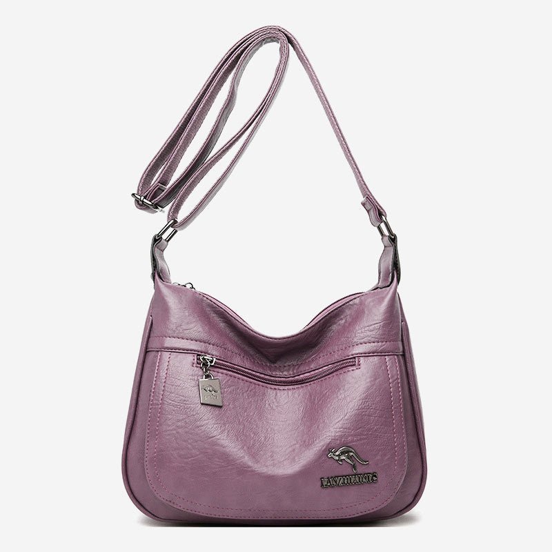 Women’s Soft Leather Double Compartment Crossbody Bag – Stylish & Practical Shoulder Bag - VOTVO