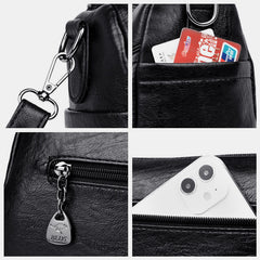 Retro Medium Sling Shoulder Bag for Women – Soft PU Leather Crossbody Handbag