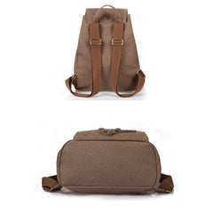 Vintage Canvas Backpack for Women & Girls – Drawstring Rucksack for School & Travel - VOTVO
