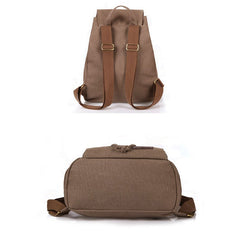 Canvas-Rucksack für Damen und Mädchen – Vintage-Schul- und Reiserucksack mit Kordelzug