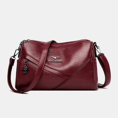 Retro Medium Sling Shoulder Bag for Women – Soft PU Leather Crossbody Handbag