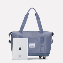 Tote Bag for Travel with Pull Rod & Oblique Folding Storage – Large Capacity Nylon Travel Sleeve - VOTVO