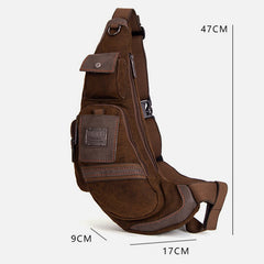 Große Canvas-Brusttasche – Herren-Outdoor-Sport-Crossbody-Sling-Rucksack