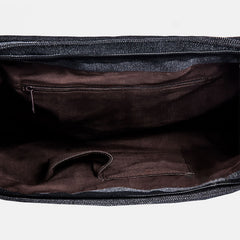 Men's Canvas Messenger Bag – Retro Shoulder Crossbody Backpack with Genuine Leather Accents