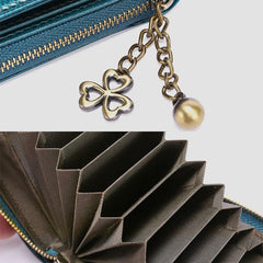 Genuine Leather RFID Multi-Slots Wallet Purse for Women