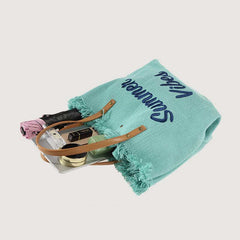 Canvas-Einkaufstasche – extra große Sommer-Schulterhandtasche