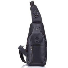 Men's Genuine Leather Sling Bag – Vintage Crossbody Backpack, Waterproof and Durable