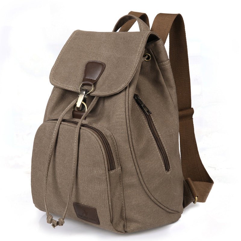 Vintage Canvas Backpack for Women & Girls – Drawstring Rucksack for School & Travel - VOTVO