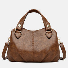 Women's Triple Compartment Satchel Leather Top-Handle Purse – Crossbody Handbag with Adjustable Strap