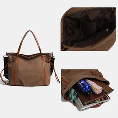 Vintage Casual Hobo Bag – Spacious Canvas Shoulder Tote for Daily Use & Travel