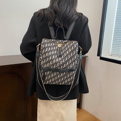 Oil Painting Canvas Backpack – Retro Houndstooth Large Student Daypack for Women, Stylish and Practica - VOTVO