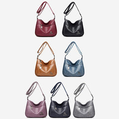 Women’s Soft Leather Double Compartment Crossbody Bag – Stylish & Practical Shoulder Bag - VOTVO