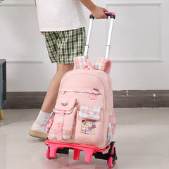 School Backpack for Kids – Cute Pattern Rolling Backpack with Adjustable Straps