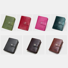 RFID GenuineLeather Multi - Card Buckle Wallet - VOTVO