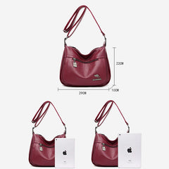 Women’s Soft Leather Double Compartment Crossbody Bag – Stylish & Practical Shoulder Bag - VOTVO