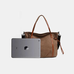 Vintage Casual Hobo Bag – Spacious Canvas Shoulder Tote for Daily Use & Travel