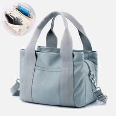 Solid Color Small Tote Triple Compartment Large Crossbody Canvas Purse - VOTVO