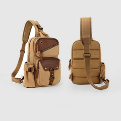 Sling Bag for Men – Retro Canvas Crossbody Chest Bag, Lightweight & Versatile for Daily Use and Travel - VOTVO