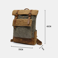 Rucksack aus Canvas-Leder – passend für 15,6-Zoll-Laptops | Perfekt für die Uni, Wochenendreisen und den täglichen Gebrauch