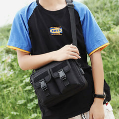 USB Charging Waterproof Large-Capacity Outdoor Messenger Bag – Nylon Crossbody Bag for Sports & Daily Use