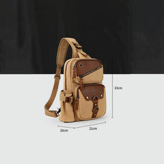 Sling Bag for Men – Retro Canvas Crossbody Chest Bag, Lightweight & Versatile for Daily Use and Travel - VOTVO