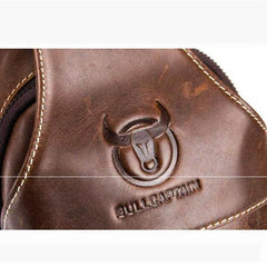 Men's Genuine Leather Sling Bag – Vintage Crossbody Backpack, Waterproof and Durable