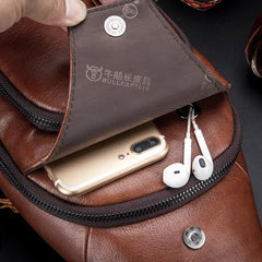 USB Charging Real Leather Sling Bag for Men – Crossbody Shoulder Bag with Adjustable Straps - VOTVO