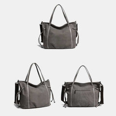 Vintage Casual Hobo Bag – Spacious Canvas Shoulder Tote for Daily Use & Travel