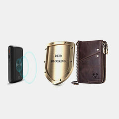 RFID Anti - theft Genuine Leather Multi - slot Bifold Wallet for Men - Stylish Business Wallet - VOTVO