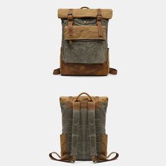 Rucksack aus Canvas-Leder – passend für 15,6-Zoll-Laptops | Perfekt für die Uni, Wochenendreisen und den täglichen Gebrauch