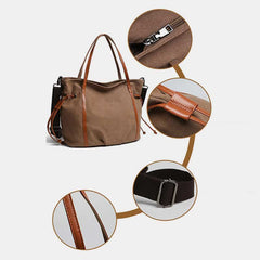 Vintage Casual Hobo Bag – Spacious Canvas Shoulder Tote for Daily Use & Travel