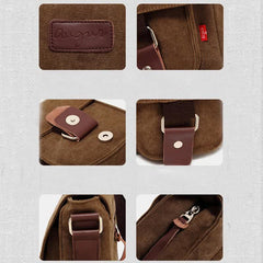 Canvas-Umhängetasche für Herren – Vintage-Umhängetasche mit mehreren Taschen