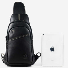 Large Capacity Genuine Leather Sling Bag for Men – Versatile Crossbody Chest Bag - VOTVO