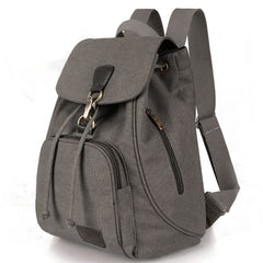 Canvas-Rucksack für Damen und Mädchen – Vintage-Schul- und Reiserucksack mit Kordelzug
