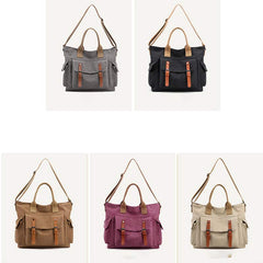 Large Capacity Women’s Canvas Tote – Casual Crossbody Shoulder Handbag Messenger Bag