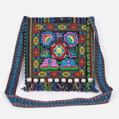 Folk Custom Shoulder Bag for Women – Vintage Embroidery Canvas Crossbody Bag