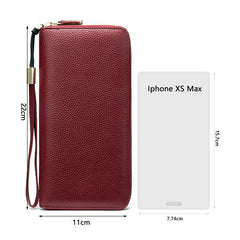 Women's Genuine Leather Vintage Wallet - Stylish and Functional Zip Closure Wallet
