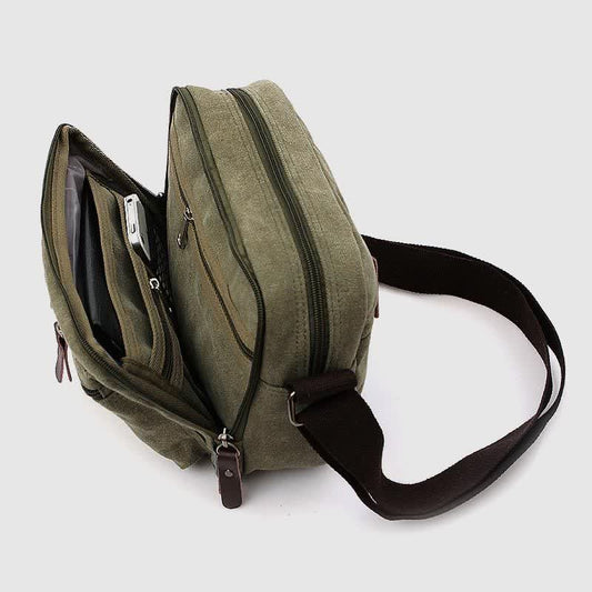 Retro Men’s Canvas Messenger Bag – Casual Crossbody Shoulder Purse